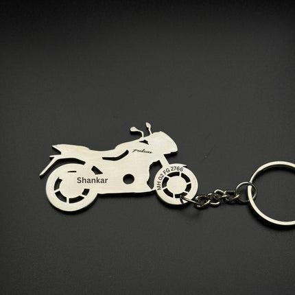Custom Personalised Bike Keychain with Name & Number - Foundation Gift