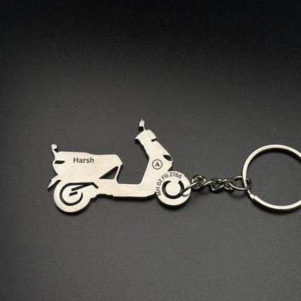 Custom Personalised Bike Keychain with Name & Number - Foundation Gift