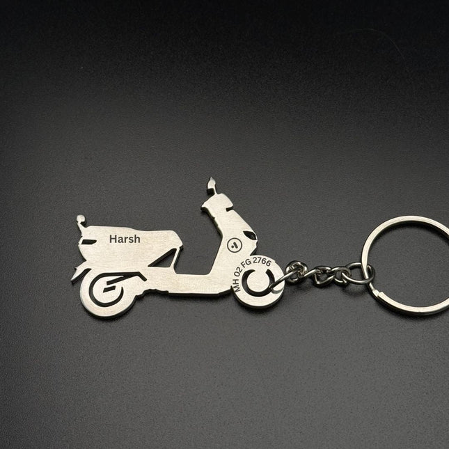 Custom Personalised Bike Keychain with Name & Number - Foundation Gift