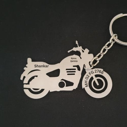 Custom Personalised Bike Keychain with Name & Number - Foundation Gift