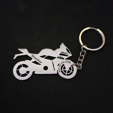 Custom Personalised Bike Keychain with Name & Number - Foundation Gift