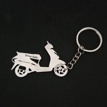 Custom Personalised Bike Keychain with Name & Number - Foundation Gift