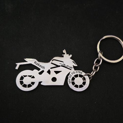 Custom Personalised Bike Keychain with Name & Number - Foundation Gift