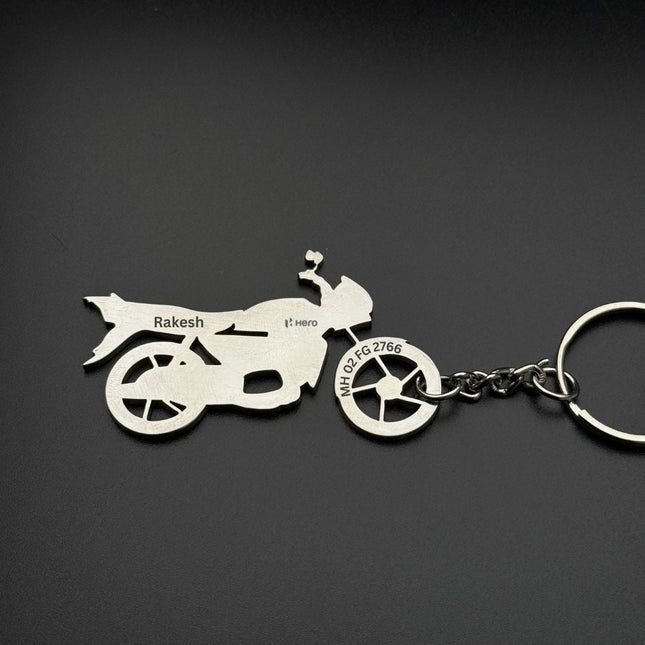 Custom Personalised Bike Keychain with Name & Number - Foundation Gift