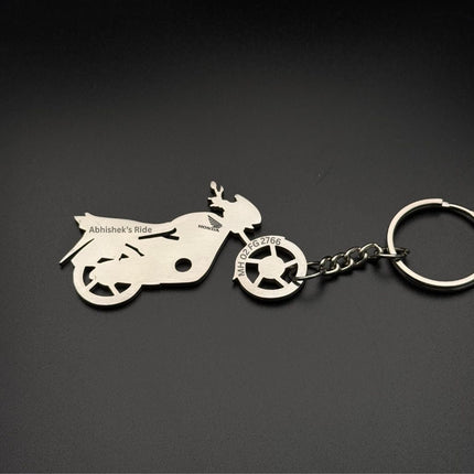 Custom Personalised Bike Keychain with Name & Number - Foundation Gift