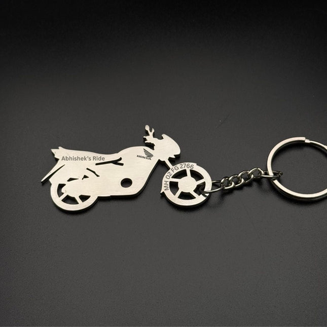 Custom Personalised Bike Keychain with Name & Number - Foundation Gift