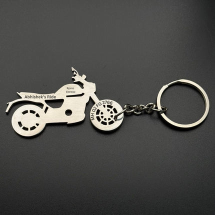 Custom Personalised Bike Keychain with Name & Number - Foundation Gift