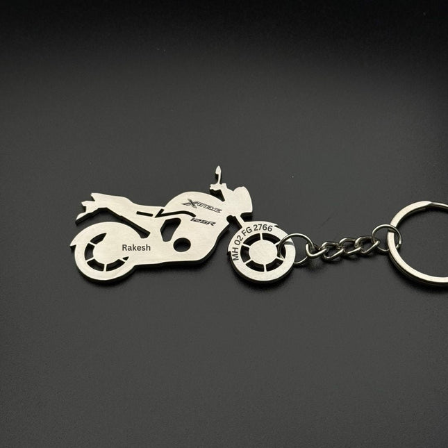 Custom Personalised Bike Keychain with Name & Number - Foundation Gift