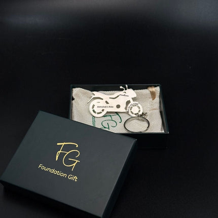 Custom Personalised Bike Keychain with Name & Number - Foundation Gift