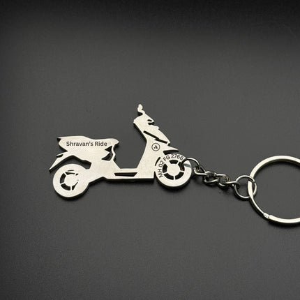Custom Personalised Bike Keychain with Name & Number - Foundation Gift