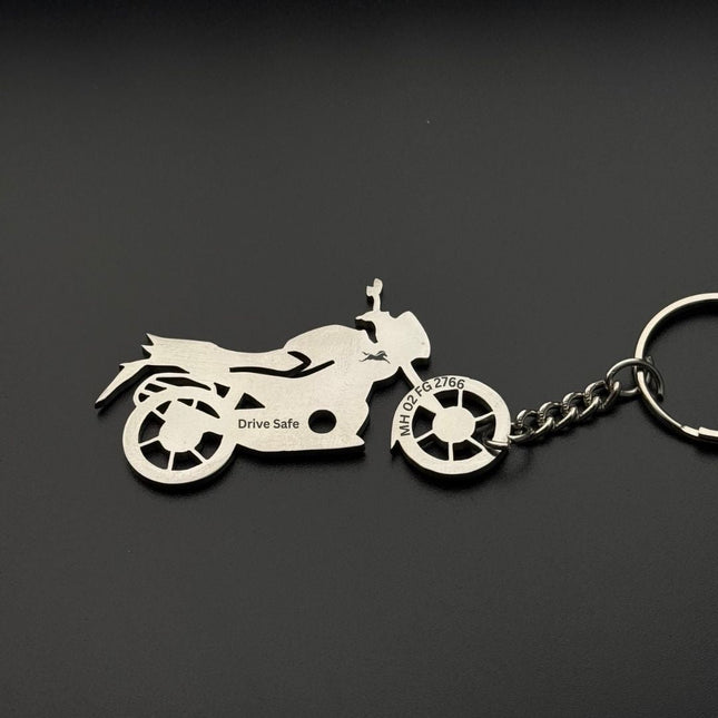 Custom Personalised Bike Keychain with Name & Number - Foundation Gift