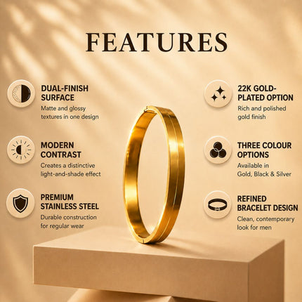 Dual Finish Bracelet for Men - Style That Speaks Volumes