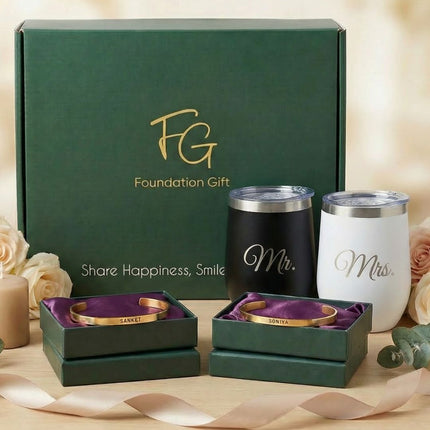 Everyday Mr & Mrs Combo – Bracelet + Tumblers Gift Set - Foundation Gift