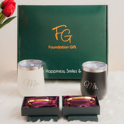 Everyday Mr & Mrs Combo – Bracelet + Tumblers Gift Set - Foundation Gift