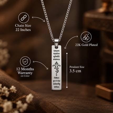 Ganpati Bappa Shlok Necklace - Special Spiritual Gift