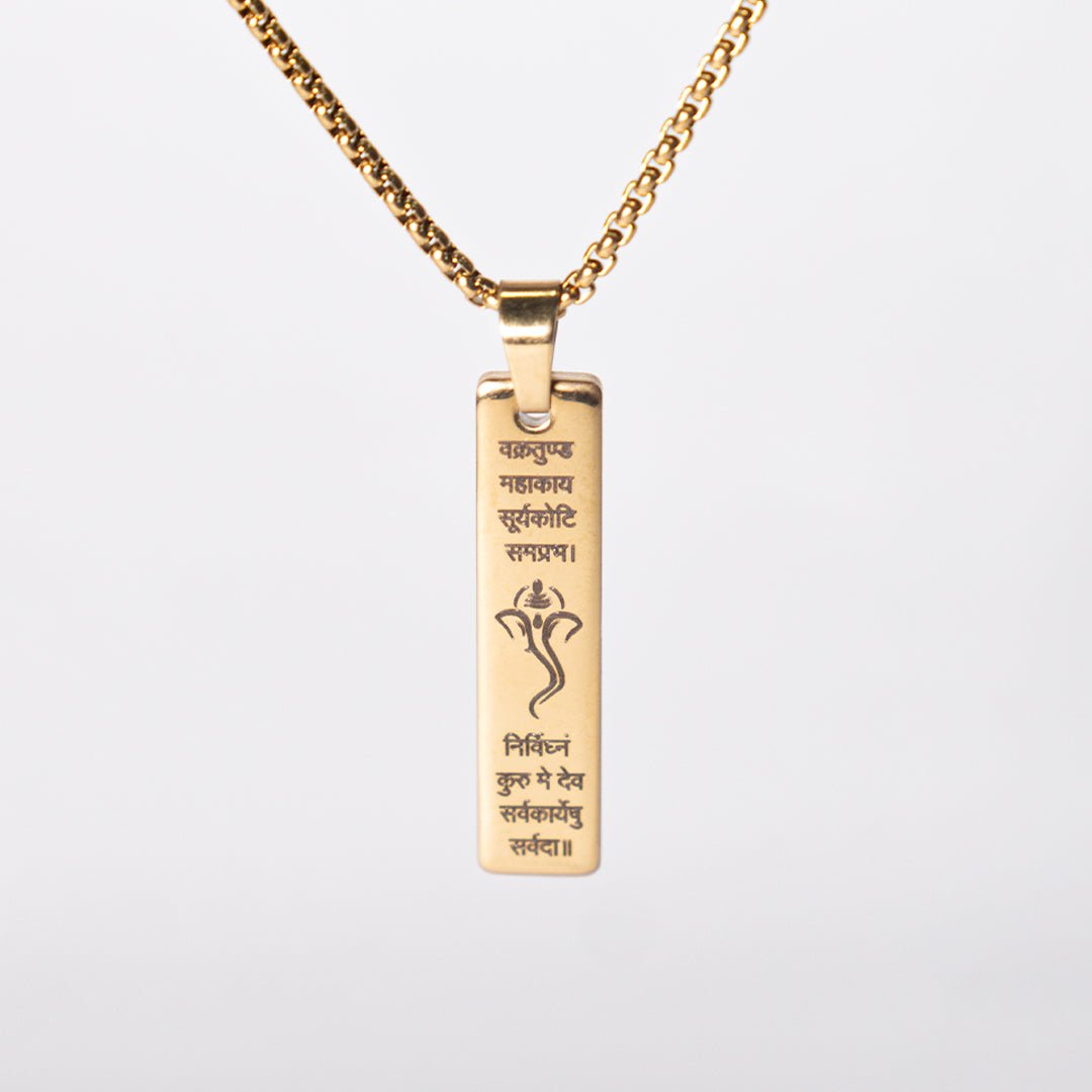 Ganpati Bappa Shlok Tag Necklace