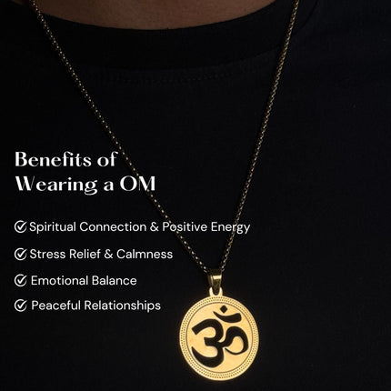 Gold Om Pendant - Spiritual Gift For Your Loved Ones - Foundation Gift