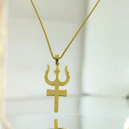 Gold Trishul Pendant - Best Gift for Shiv Bhakt - Foundation Gift