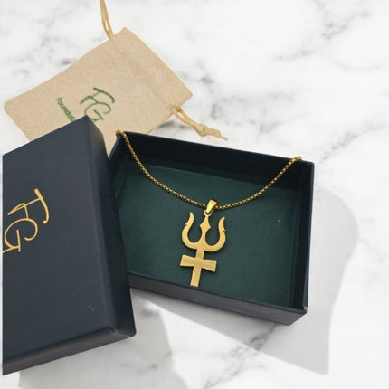 Gold Trishul Pendant - Best Gift for Shiv Bhakt - Foundation Gift