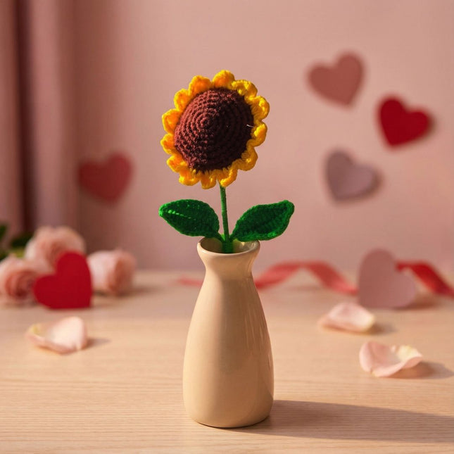 Handmade Crochet Sunflower: Eternal Floral Gift - Foundation Gift