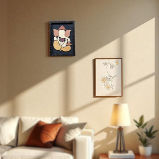 Handmade Wooden Ganesha Frame: Spiritual Home Decor Gift - Foundation Gift