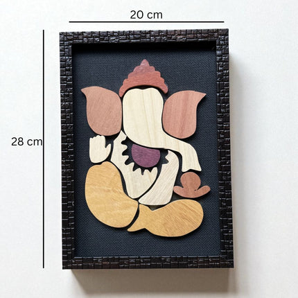 Handmade Wooden Ganesha Frame: Spiritual Home Decor Gift - Foundation Gift