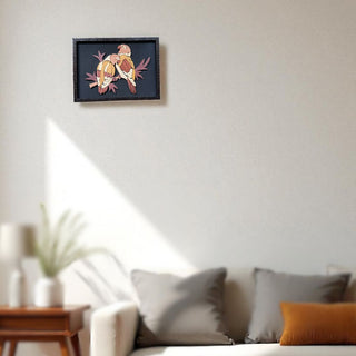 Handmade Wooden Lovebirds Frame: Romantic Wall Decor Gift - Foundation Gift