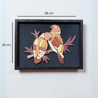 Handmade Wooden Lovebirds Frame: Romantic Wall Decor Gift - Foundation Gift