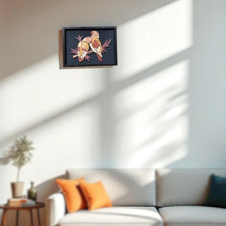 Handmade Wooden Lovebirds Frame: Romantic Wall Decor Gift - Foundation Gift