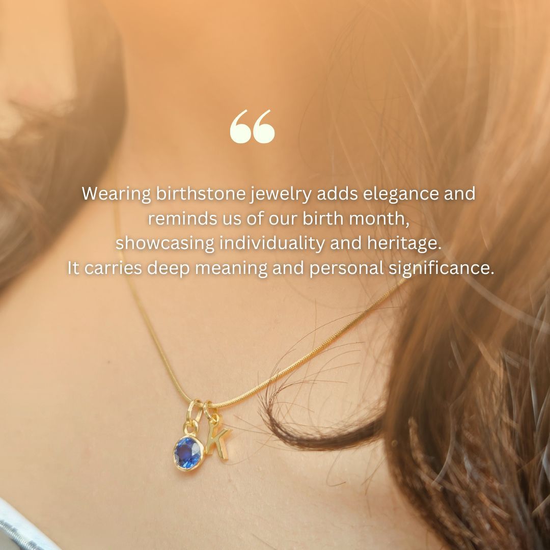 Initial Birthstone Necklace Gift With Your Loved One's Initals