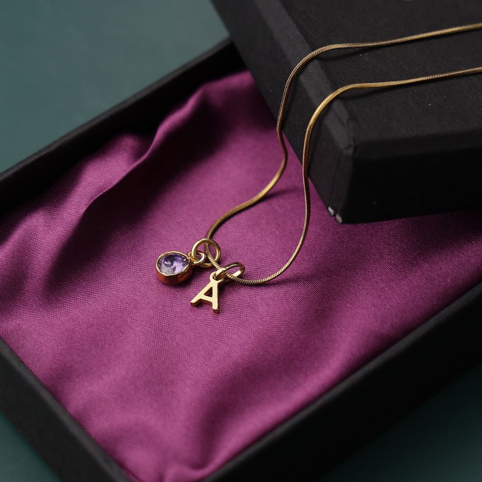 initial birthstone necklace – Unique Valentine’s Day Gift to Express Your Love
