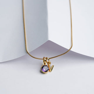 Initial Birthstone Necklace | New Launch - Foundation Gift