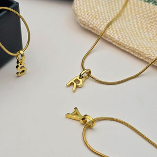 Initial Charm Pendant Necklace - Her Initial in Gold - Foundation Gift