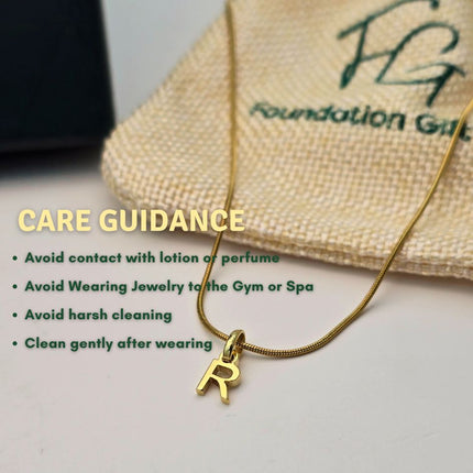 Initial Charm Pendant Necklace - Her Initial in Gold - Foundation Gift