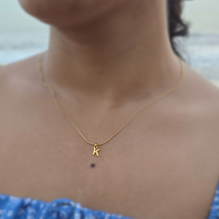 Initial Charm Pendant Necklace - Her Initial in Gold - Foundation Gift