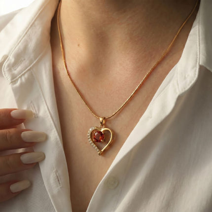 Lustre Heart Birthstone Necklace - Foundation Gift