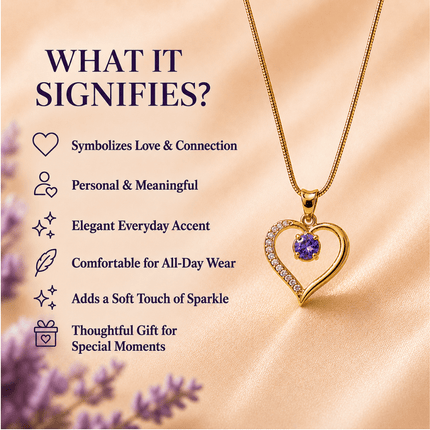 Lustre Heart Birthstone Necklace - Foundation Gift