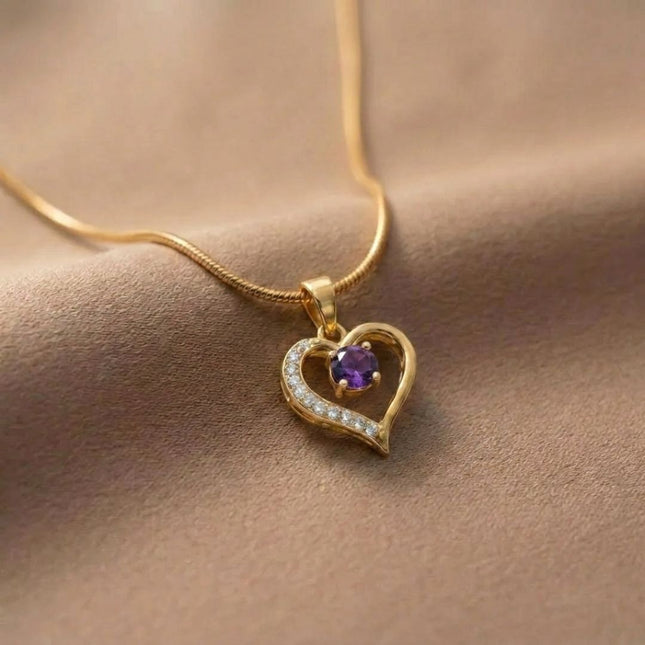 Lustre Heart Birthstone Necklace - Foundation Gift