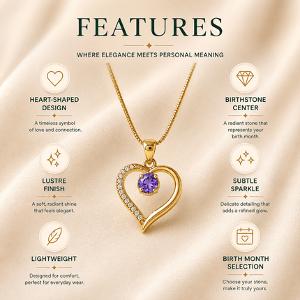 Lustre Heart Birthstone Necklace - Foundation Gift