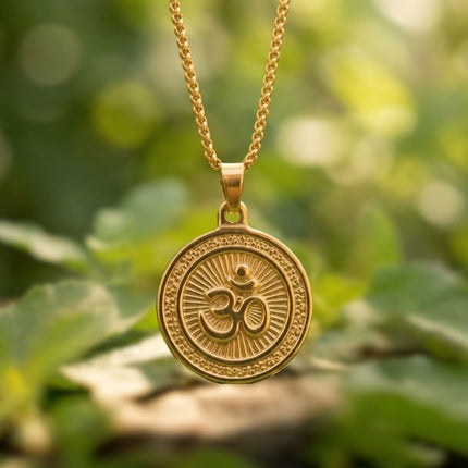 Om Gold Plated Pendant – Spiritual Jewelry - Foundation Gift