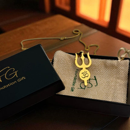 Om Trishul Pendant - Custom Spiritual Jewelry - Foundation Gift