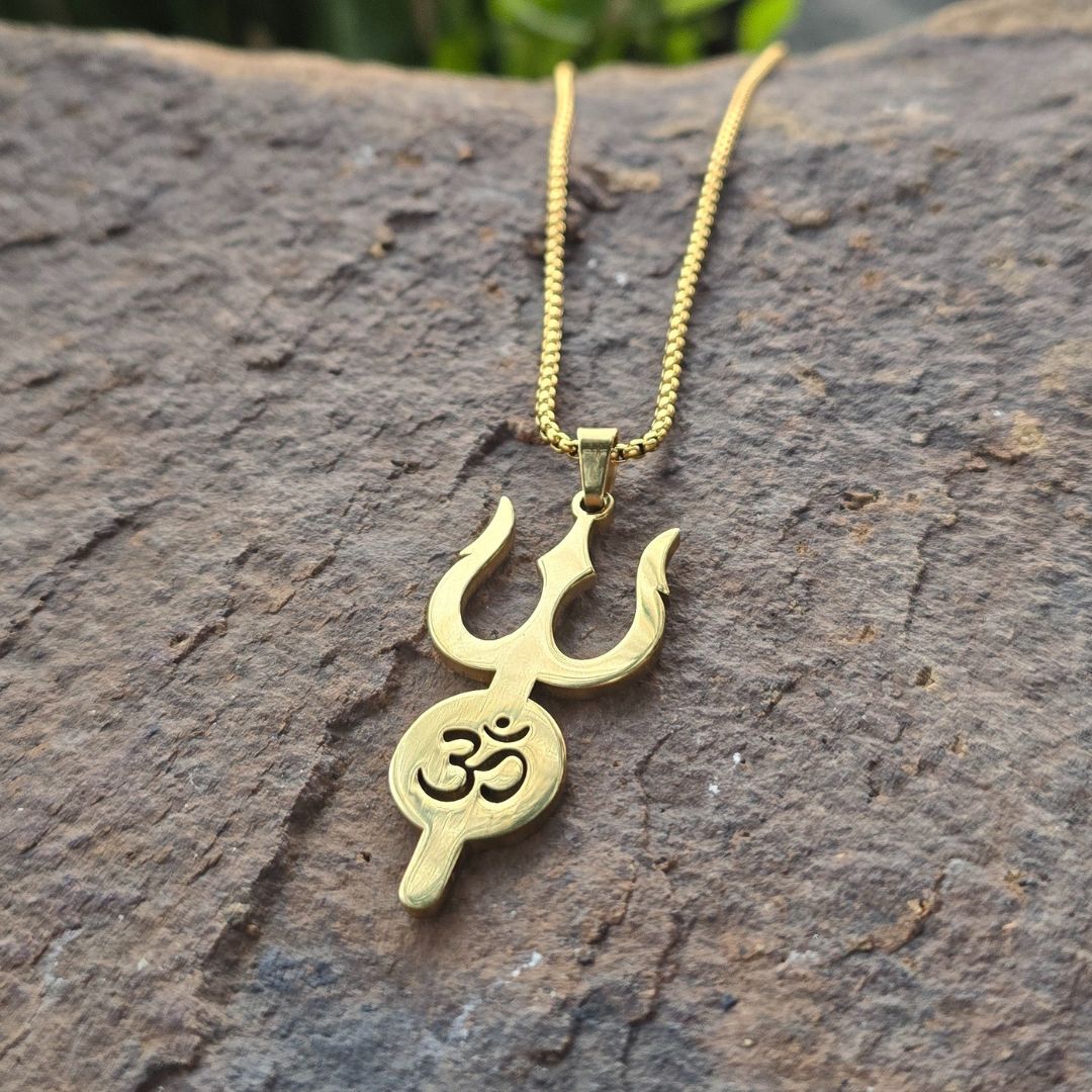 Om Trishul Pendant as the perfect pendant for him for the first anniversary