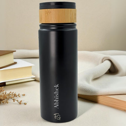 Personalised Bamboo Sip Bottle: Custom Engraved Hydration Gift - Foundation Gift