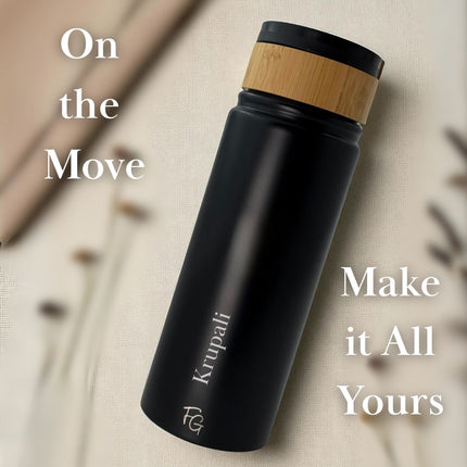 Personalised Bamboo Sip Bottle: Custom Engraved Hydration Gift - Foundation Gift