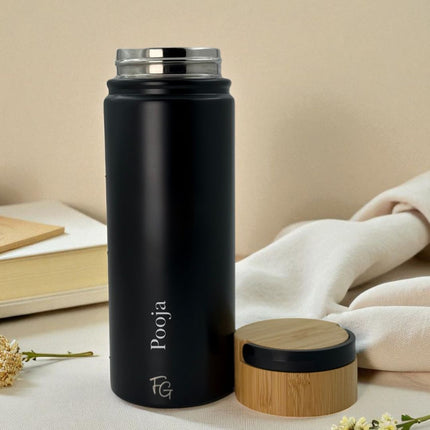 Personalised Bamboo Sip Bottle: Custom Engraved Hydration Gift - Foundation Gift