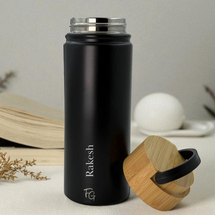 Personalised Bamboo Sip Bottle: Custom Engraved Hydration Gift - Foundation Gift