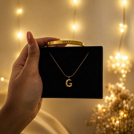 Personalised Bracelet & Bubble Necklace Gift Set - Foundation Gift