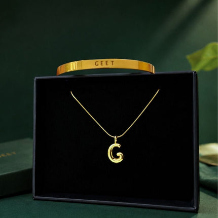 Personalised Bracelet & Bubble Necklace Gift Set - Foundation Gift