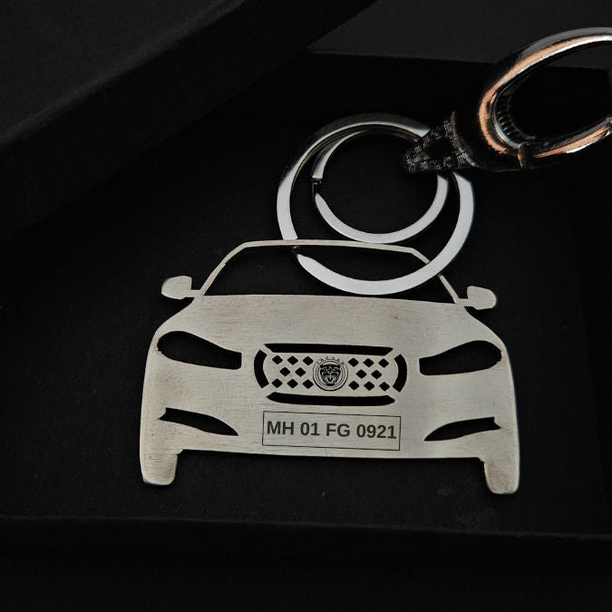 Portachiavi Jaguar In Acciaio Inox - Design Classico Argento Per Chiavi Auto Di Lusso