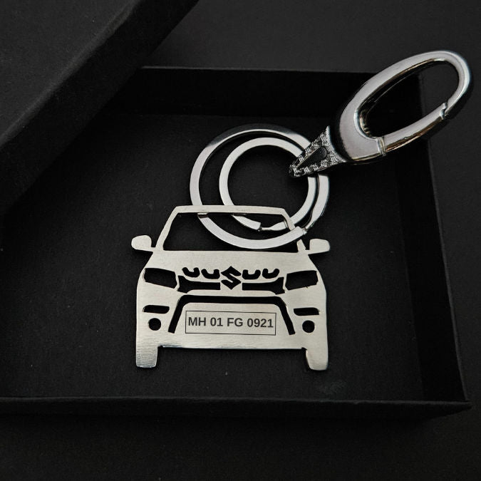 Personalised Maruti Suzuki Brezza Car Keychain – Foundation Gift